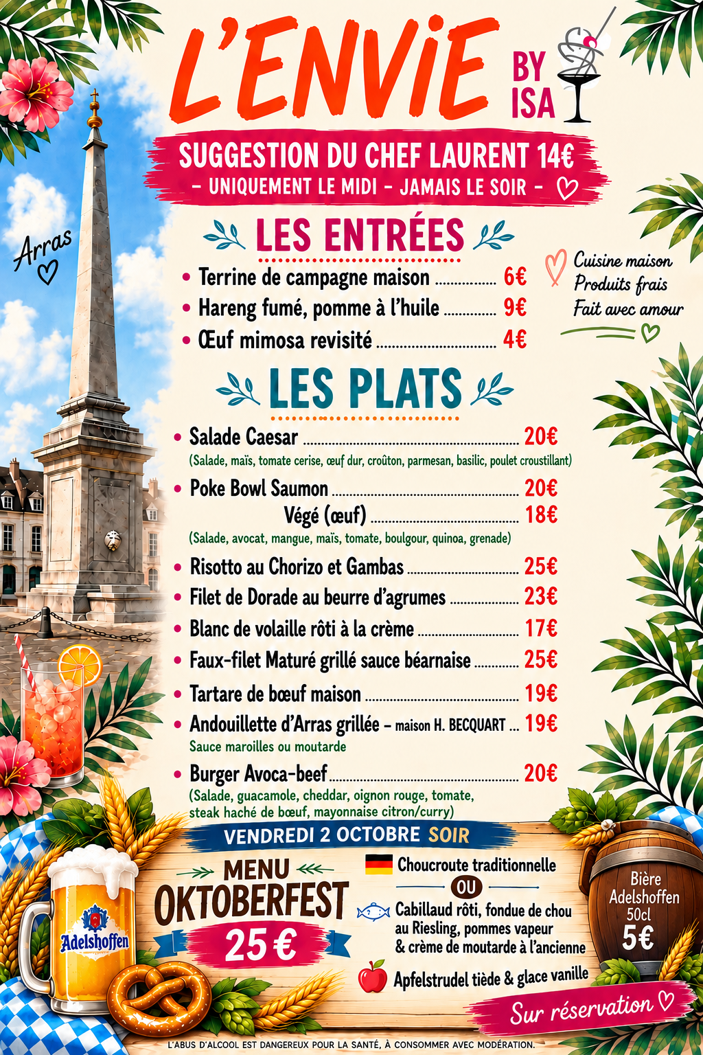Burger généreux à Arras, cuisine 100% maison